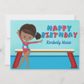アフリカンアメリカン体操女子体操誕生日 カード (正面)