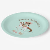 アフリカンアメリカン女性のカーボーイオンホースガールズウェスタン ペーパープレート (アングル)