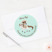 アフリカンアメリカン女性のカーボーイオンホースガールズ誕生日 ラウンドシール (封筒)