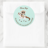 アフリカンアメリカン女性のカーボーイオンホースガールズ誕生日 ラウンドシール (バッグ)