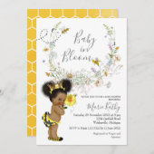 アフリカンアメリカン素朴ビーワイルドフラワー招待状 招待状 (正面/裏面)