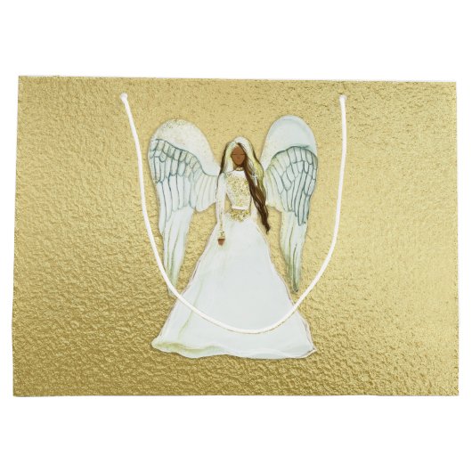 アフリカンアメリカン・エンジェル抱き枕 ラージペーパーバッグ (裏面)