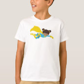 アフリカンアメリカン・ガール、スーパーヒーロー・ガール、イエローケープ Tシャツ (正面)