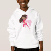 アフリカンアメリカン・ガール、スーパーヒーロー・ガール、ピンク・ケープ (正面)