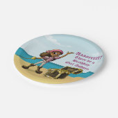 アフリカンアメリカン・ガール・パイレーツ誕生日 ペーパープレート (アングル)