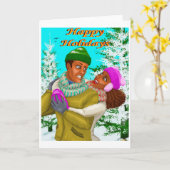 アフリカンアメリカン・ホリデー折り畳みグリーティングカード カード (黄色い花)