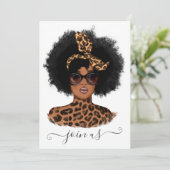 アフリカンアメリカン・レオパード・ガール・バチェロレッテ 招待状 (スタンド正面)