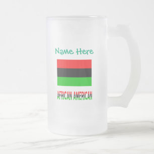 アフリカンアメリカンDiaspora旗 緑 カスタマイズ フロストグラスビールジョッキ