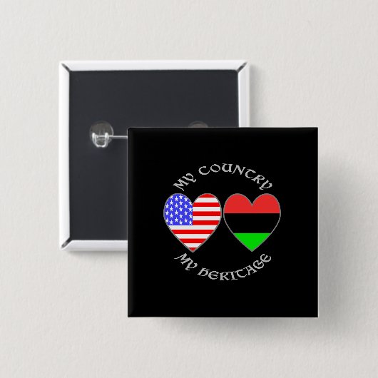 アフリカンアメリカンUSAカントリー伝統ピンバックお尻 缶バッジ (正面&裏面)