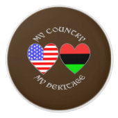 アフリカンアメリカンUSAカントリー伝統 セラミックノブ (正面)