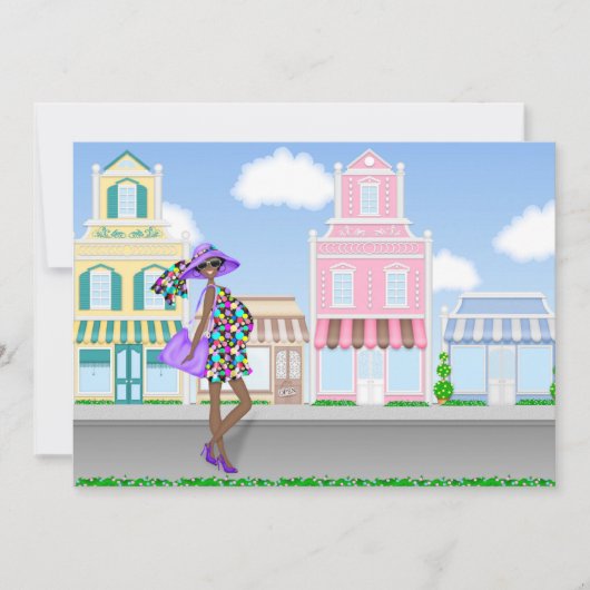 アフリカンアメリシアンマベビーシャワー招待状 招待状 (正面)