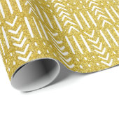 アフリカンアローマッドクロスデザイン金ゴールドグリッター ラッピングペーパー (ロールコーナー)