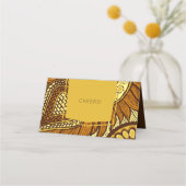 アフリカンアンカライエロー金ゴールドフローラテーブル座席表 プレイスカード (裏面)