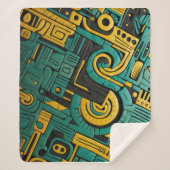 アフリカンアンカラエメラルドマトリックス シェルパブランケット (正面)