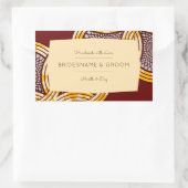 アフリカンアンカラキテンゲ金ゴールドフローラギフトラベル 長方形シール (バッグ)