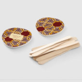 アフリカンアンカラキテンゲ金ゴールドフローラハンドファン ハンドファン (組立なし)