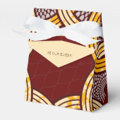 アフリカンアンカラキテンゲ金ゴールドフローラ フェイバーボックス (正面サイド)