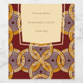 アフリカンアンカラキテンゲ金ゴールドワインラベル ワインラベル (シングルラベル)