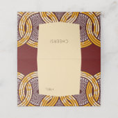 アフリカンアンカラキテン金ゴールドフローラテーブル座席表 プレイスカード (外部開封)