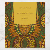 アフリカンアンカラグリーンフローラワインラベル ワインラベル (シングルラベル)