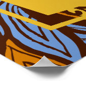 アフリカンアンカラブルーフローラ披露宴ポスター ポスター (角)