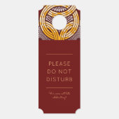 アフリカンアンカラブルー金ゴールドフローラホテルドアハンガー ドアノブサイン (裏面)