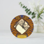 アフリカンアンカラブルー金ゴールドフローラ保存日 セーブザデート (スタンド正面)