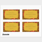 アフリカンアンカラレッドグローバルフローラギフトラベル 長方形シール (シート)