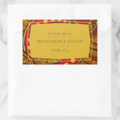 アフリカンアンカラレッドグローバルフローラギフトラベル 長方形シール (バッグ)