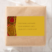 アフリカンアンカラレッドフローラグローバル住所 シール (インサイチュ)