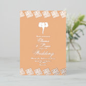 アフリカンアンカラ結婚ゾウの圧迫    箔招待状 (立ち正面)