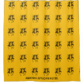 アフリカンアートシルエットダンサーお祝い シャワーカーテン (正面)