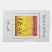 アフリカンアートトロピカルサンセットお祝い キッチンタオル (横)