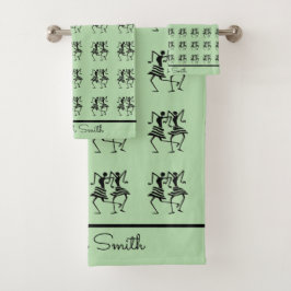 アフリカンアート、お祝いシルエットダンサー バスタオルセット