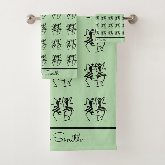 アフリカンアート、お祝いシルエットダンサー バスタオルセット (インサイチュ)