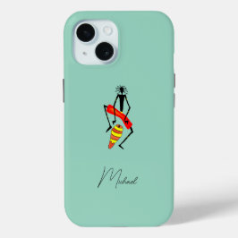 アフリカンアート、アフリカンドラミングのケースマット iPhone 15ケース