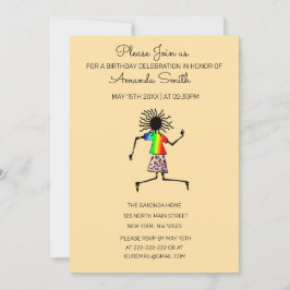 アフリカンアート、キュート&ダン素晴らしサー誕生日 招待状