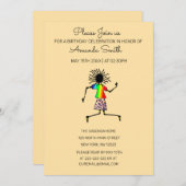 アフリカンアート、キュート&ダン素晴らしサー誕生日 招待状 (正面/裏面)