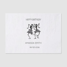 アフリカンアート、シルエットお祝いダンサー 薄葉紙