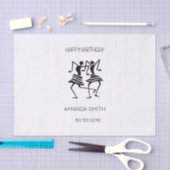 アフリカンアート、シルエットお祝いダンサー 薄葉紙 (クラフト)