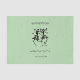 アフリカンアート、シルエットお祝いダンサー 薄葉紙