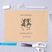 アフリカンアート、シルエットお祝いダンサー 薄葉紙 (クラフト)