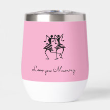 アフリカンアート、シルエットお祝いダンサーPink