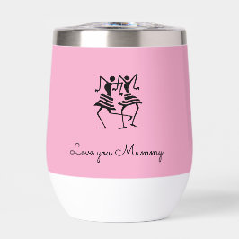 アフリカンアート、シルエットお祝いダンサーPink