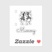 アフリカンアート、シルエットお祝いダンサーPink シール (シート)