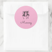 アフリカンアート、シルエットお祝いダンサーPink ラウンドシール (バッグ)