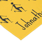 アフリカンアート、シルエットアスリートオレンジパターン ショートテーブルランナー (コーナー)