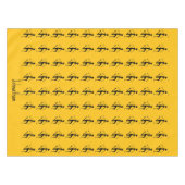 アフリカンアート、シルエットアスリートオレンジパターン テーブルクロス (正面(横))