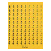 アフリカンアート、シルエットアスリートオレンジパターン テーブルクロス (正面)