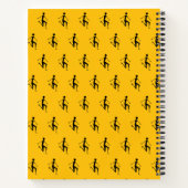 アフリカンアート、シルエットアスリート、オレンジ ノートブック (裏面)